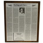 Charles Prices 1983 The Haig and I: Part 2 GWAA First Place Plaque - Writing Competition