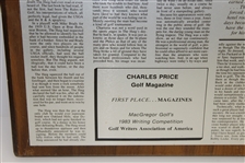 Charles Price's 1983 'The Haig and I: Part 2' GWAA First Place Plaque - Writing Competition