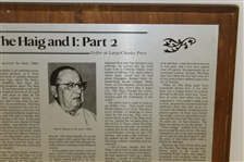 Charles Price's 1983 'The Haig and I: Part 2' GWAA First Place Plaque - Writing Competition