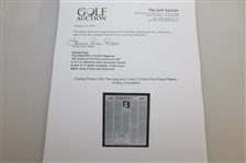 Charles Price's 1983 'The Haig and I: Part 2' GWAA First Place Plaque - Writing Competition