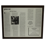 Charles Prices 1990 Who is Jack Nicklaus? GWAA First Place Plaque - Writing Competition