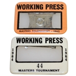 1962 & 1964 Masters Tournament Working Press Badges - Arnold Palmer Winner