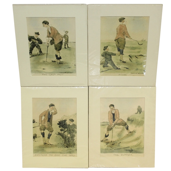 Four Edmund Fuller Prints - The Last Put, Fore, The Bunker, & Entitled to See the Ball