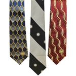 Three PGA of America Golf Ties - Blue/Gold, Black/Silver, & Red/Swirl