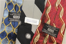 Three PGA of America Golf Ties - Blue/Gold, Black/Silver, & Red/Swirl
