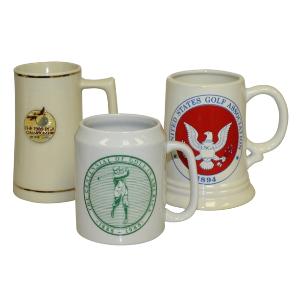 Ceramic Mugs - 1894 USGA, 1989 PGA Championship At Palmer Lakes, 1888-1988 The Centennial Of Golf In America