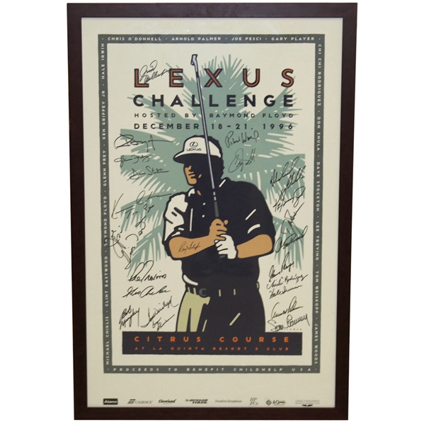 1996 Lexus Challenge Poster Signed By Participants Including Arnold Palmer, Ken Griffey Jr., Sean Connery, Kevin Costner
