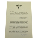 Herbert Warren Wind Five Signed Letters to Charles Price JSA ALOA