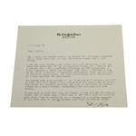 Harold Schonberg Signed Three Letters to Charles Price JSA ALOA