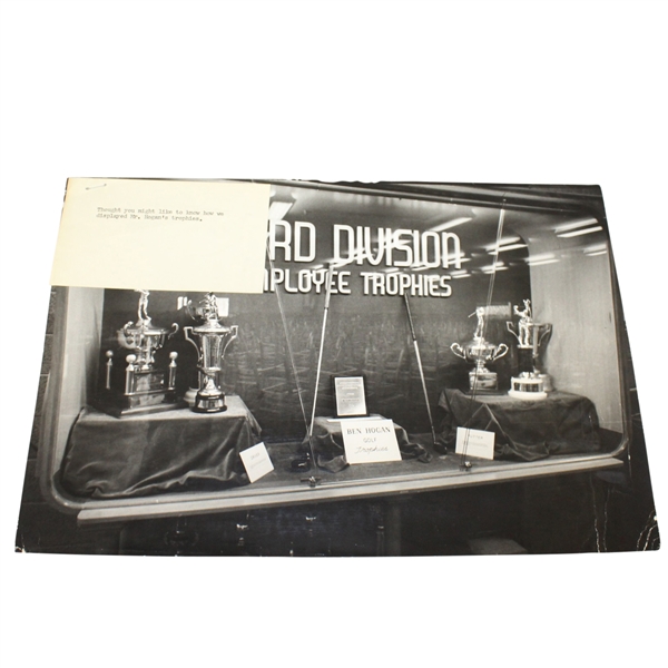 Ben Hogans Golf Trophy Display Original Joe Clark Photo - Ford Division Employee Trophies