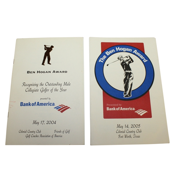 Two Ben Hogan Award Programs and Menus - 2004 & 2005
