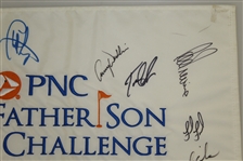 Multi Signed Father/Son Flag Including 11 Hall Of Fame Players JSA AOLA