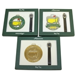 2012, 2014, & 2015 Masters Tournament Bag Tags in Original Green Boxes