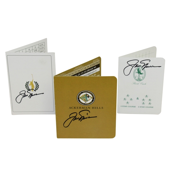 Jack Nicklaus Signed Shoal Creek, Memorial, & Ackerman Hills Scorecards JSA ALOA