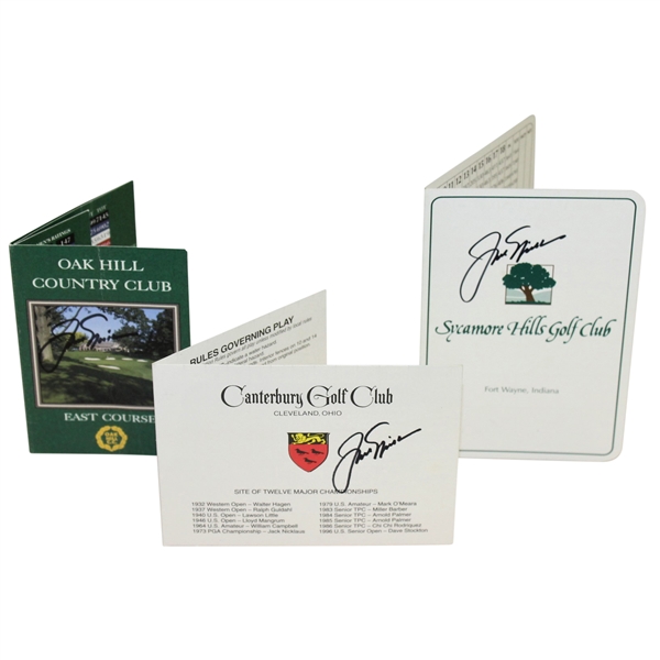 Jack Nicklaus Signed Canterbury GC, Oak Hill CC, Sycamore Hills, Scorecards JSA ALOA