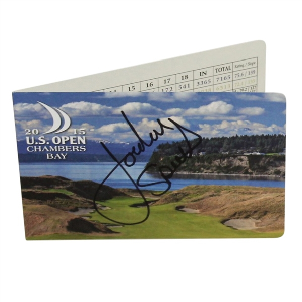 Jordan Spieth Signed 2015 US Open at Chambers Bay Scorecard JSA ALOA
