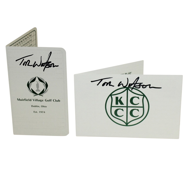 Tom Watson Signed Muirfield Village GC & Kansas City Country Club Scorecards JSA ALOA