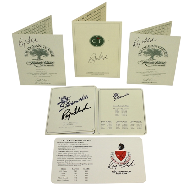 Ray Floyd Signed Five Scorecards - Conway, Kiawah(x2), Southern Hills, & Shinnecock JSA ALOA