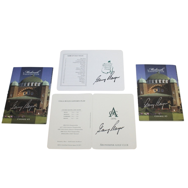 Gary Player Signed Augusta National, Aronimink, & Medinah(x2) Scorecards JSA ALOA