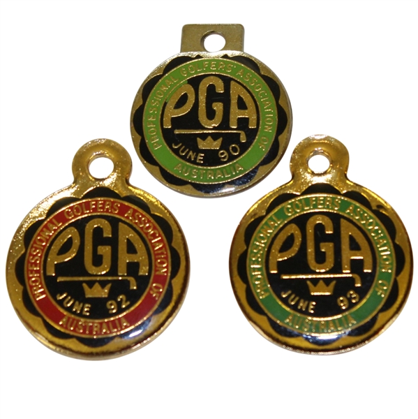 David Grahams 1990, 1992, & 1993 Australian PGA Member Badges - June