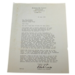 Robert de Vicenzo Signed 7/29/1989 Typed Letter to Doug Sanders JSA ALOA