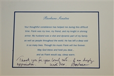 Barbara Sinatra Signed Condolence Thank You Response to Doug Sanders PSA/DNA #AG01100