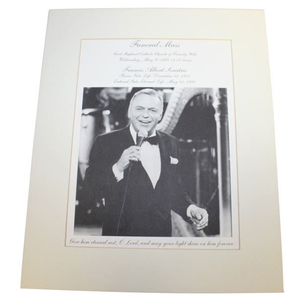 Matted Funeral Program from Frank Sinatras Funeral Mass - May 20, 1998