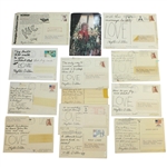 Phyllis Diller Signed 13 Postcards to Doug Sanders with Signed Photo JSA ALOA