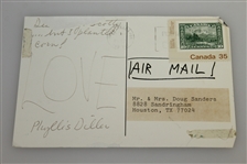 Phyllis Diller Signed 13 Postcards to Doug Sanders with Signed Photo JSA ALOA