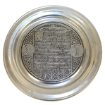 Classic Golfers Prayer Engraved Wilton Pewter Plate 