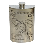 Pebble Beach Sheffield Pewter Flask with Course Layout