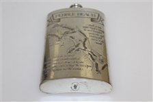Pebble Beach Sheffield Pewter Flask with Course Layout