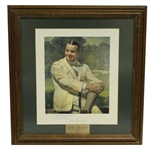 Gene Sarazen Signed 1935  at Augusta Art Piece with Pers., Dated 1972 - Framed JSA ALOA