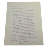 Herman Keiser Signed & Handwritten Response Letter Claiming Bobby Locke Best Player-47 Masters Content- JSA ALOA
