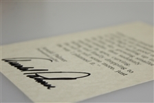 Arnold Palmer Signed 4x6 Quote Card - Driving the Golf Ball JSA ALOA