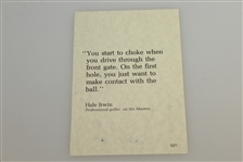 Arnold Palmer Signed 4x6 Quote Card - Driving the Golf Ball JSA ALOA