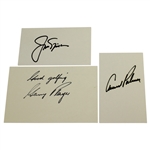 Arnold Palmer, Jack Nicklaus, & Gary Player Big Three Signed Index Cards JSA ALOA