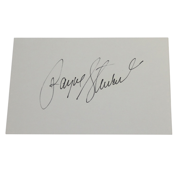 Payne Stewart Signed 4x6 Note Card JSA ALOA