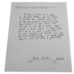 Errie Ball Signed & Handwritten Response About Playing in 1934 Masters with Jones JSA ALOA