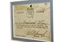 Robert Bobby T. Jones Jr. Signed Augusta National GC 1933 Guest Card-ONLY KNOWN, SPECIAL OPPORTUNITY