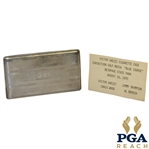 1935 Bethpage Blue (Tilly Design) Exhibition Match Silver Cigarette Case Engraved & Given to Vic Ghezzi