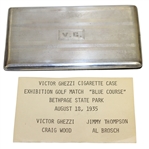 1935 Bethpage Blue (Tilly Design) Exhibition Match Silver Cigarette Case Engraved & Given to Vic Ghezzi