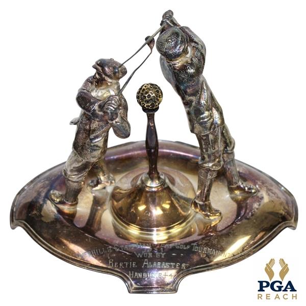 1931 Overhills Staff Handicap Golf Tournament Silver Plated Award Won by Bertie Alabaster