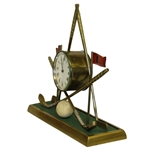 Circa 1930 Crossed Golf Clubs with Golf Flags & Golf Ball Themed Clock - Unknown Maker