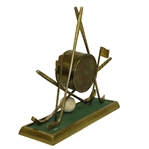 Circa 1930 Crossed Golf Clubs with Golf Flags & Golf Ball Themed Clock - Unknown Maker