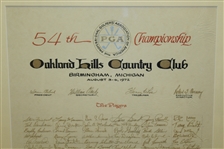 1972 54th PGA Championship at Oakland Hills Hand Signed Player Registration List- 118 Autographs- JSA ALOA