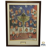 2004 US Ryder Cup Team Captains Poster Signed By 15 Captains Nelson, Palmer, Nicklaus & others JSA ALOA
