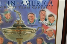 2004 US Ryder Cup Team Captains Poster Signed By 15 Captains Nelson, Palmer, Nicklaus & others JSA ALOA
