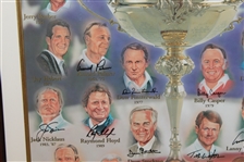 2004 US Ryder Cup Team Captains Poster Signed By 15 Captains Nelson, Palmer, Nicklaus & others JSA ALOA