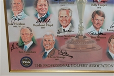 2004 US Ryder Cup Team Captains Poster Signed By 15 Captains Nelson, Palmer, Nicklaus & others JSA ALOA